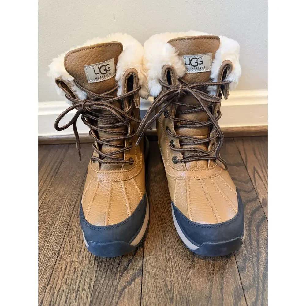 UGG Women's Adirondack III Short Chestnut Leather Wateproof Boots Sz 6 NEW $250